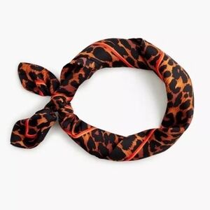 J Crew Silk Square Scarf in Classic Leopard Print